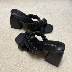 Public Desire Black Chunky Heels